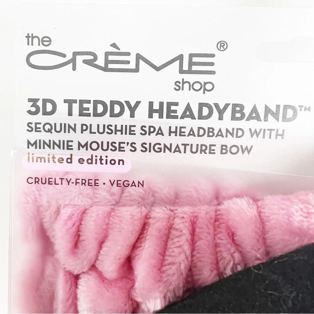 The Creme Shop x Minnie Mouse 3D Teddy Headband Sequin Plushie with Bow - Picture 2 of 4